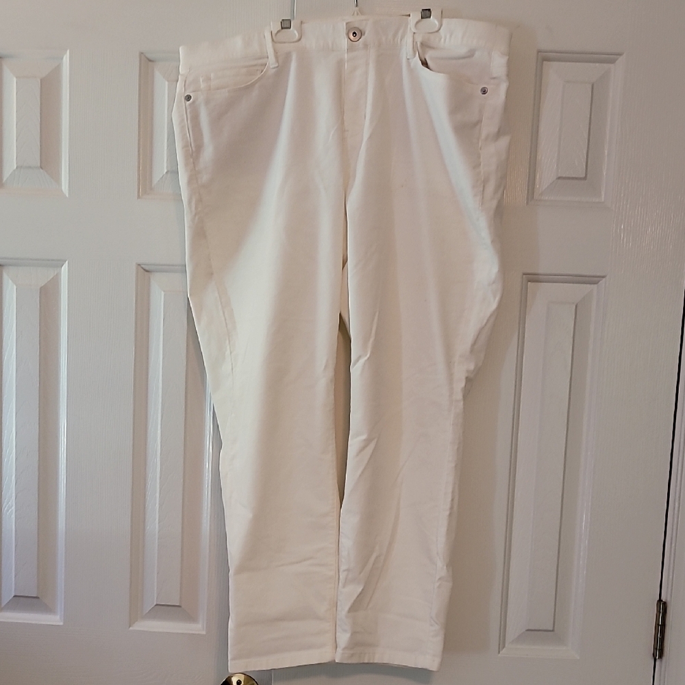 Like New J. Jill Pull On Cream Corduroy Pants